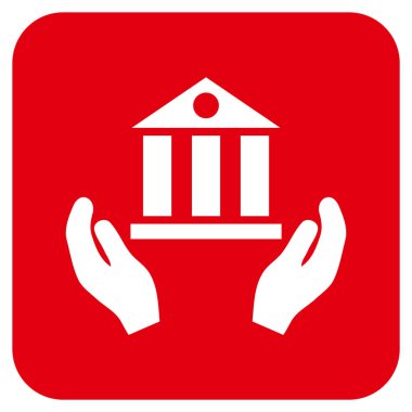 Vektör simge banka hizmet düz kare