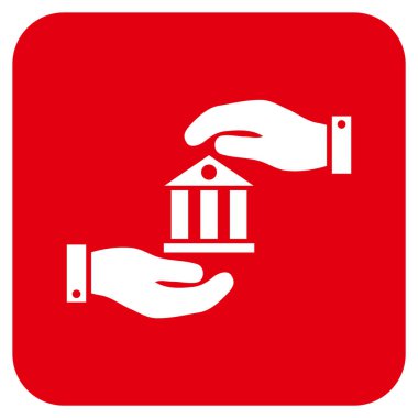 Vektör simge banka hizmet düz kare