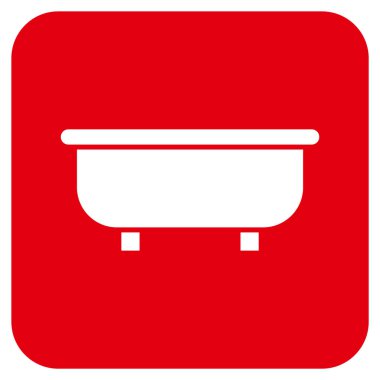 Küvet düz kare vektör simgesi