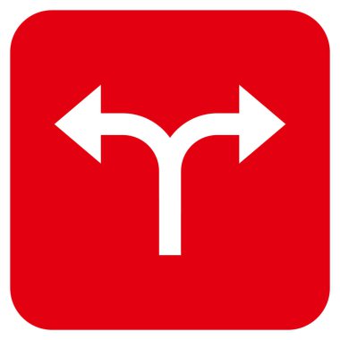 Bifurkasyon oklar sol düz kare vektör simgesi sağ