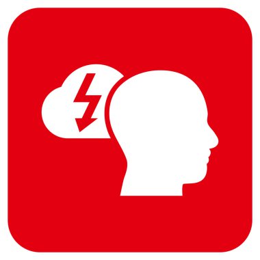 Beyin fırtınası düz kare vektör simgesi