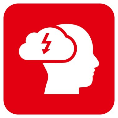 Beyin fırtınası düz kare vektör simgesi