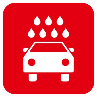 Araba duş düz kare vektör simgesi