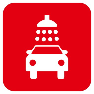 Araba duş düz kare vektör simgesi