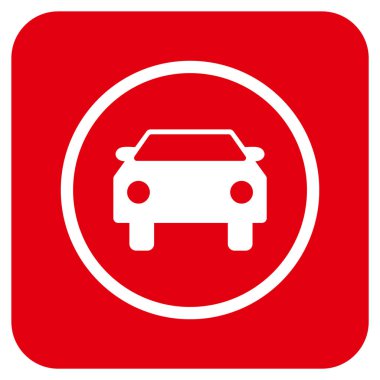 Araba düz kare vektör simgesi