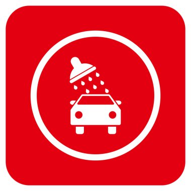 Oto yıkama düz kare vektör simgesi