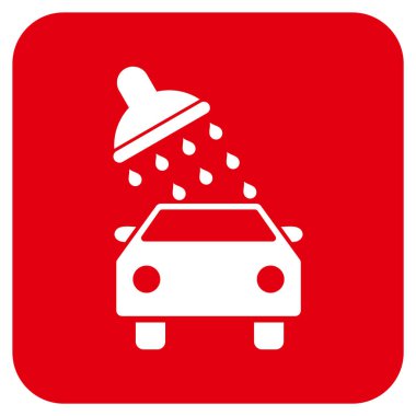 Oto yıkama düz kare vektör simgesi