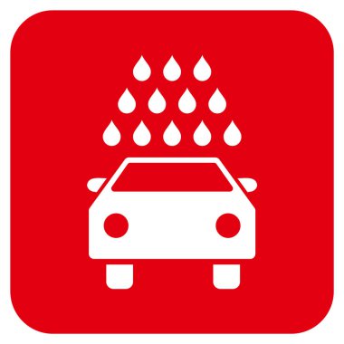 Oto yıkama düz kare vektör simgesi