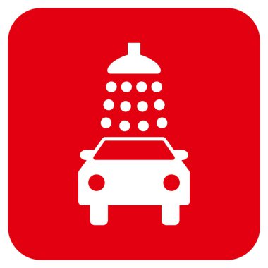 Oto yıkama düz kare vektör simgesi