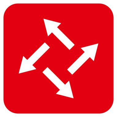 Santrifüj oklar düz kare vektör simgesi