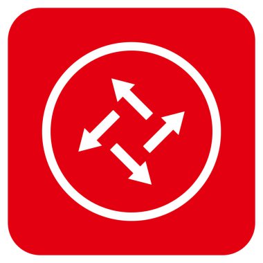 Santrifüj oklar düz kare vektör simgesi