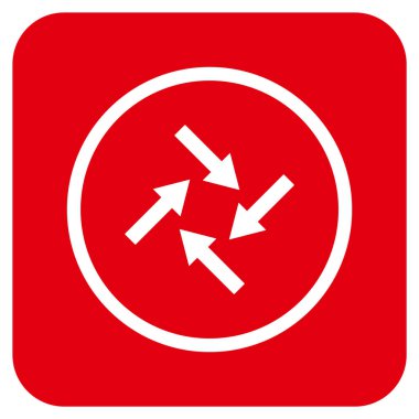 Merkezcil oklar düz kare vektör simgesi