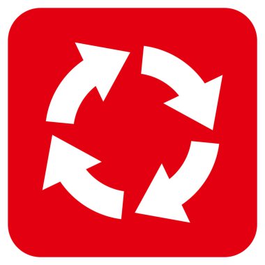 Dolaşım düz kare vektör simgesi