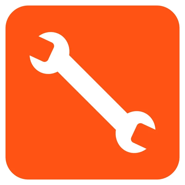 Wrench Flat Squared Vector Icon — Stock Vector