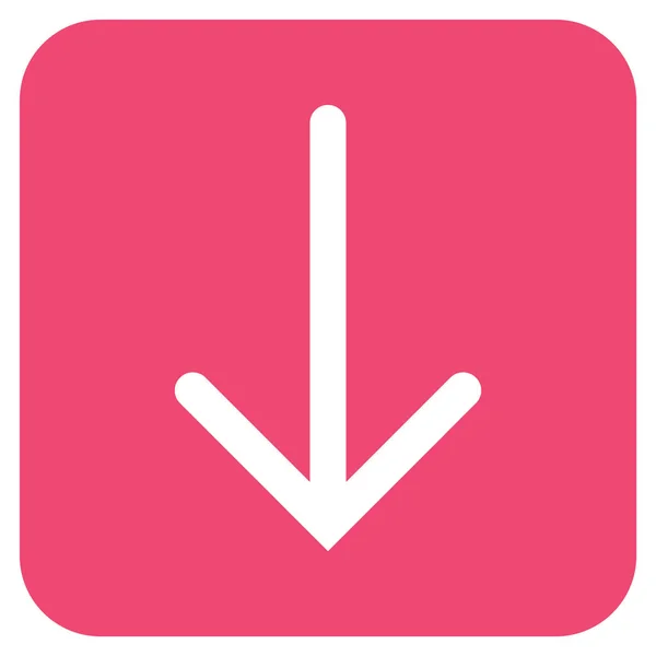 Arrow Down Flat Square Vector Icon — стоковый вектор