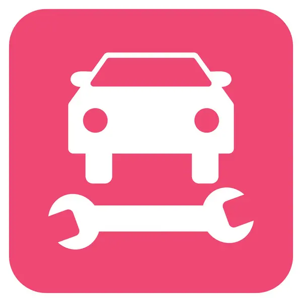 Car Repair Flat Squared Vector Icon — Stock Vector