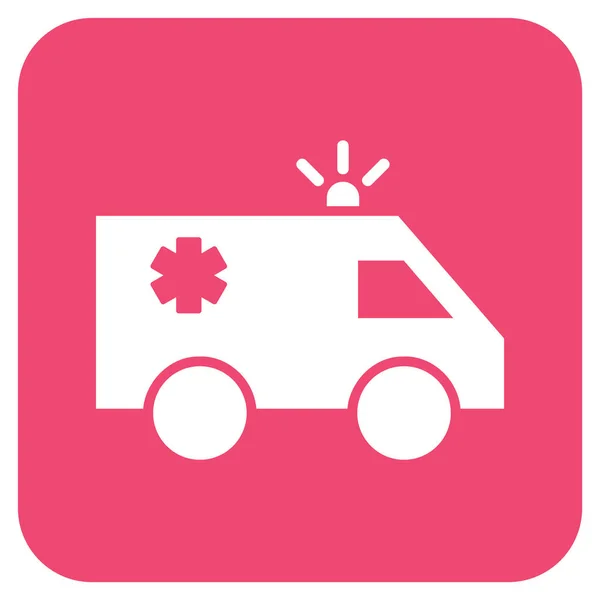 Icono de vector cuadrado plano de coche de emergencia — Archivo Imágenes Vectoriales