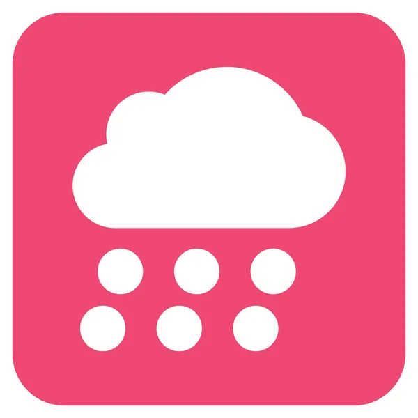 Regen Cloud Platte vierkante Vector Icon — Stockvector