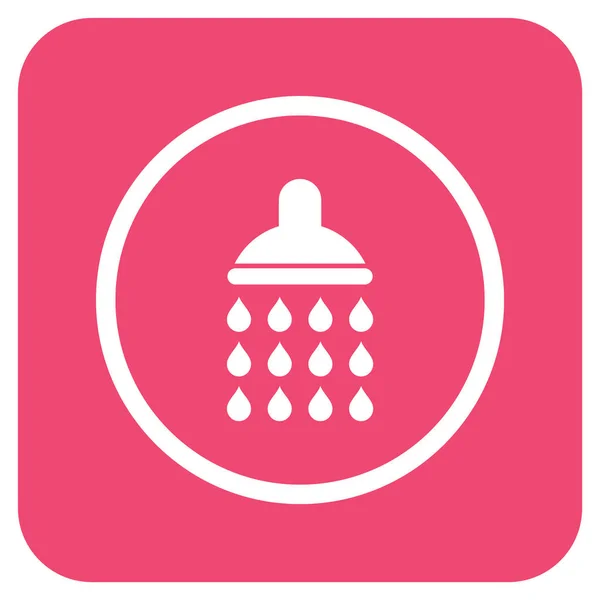 Shower Flat Squared Vector Icon — Stock Vector