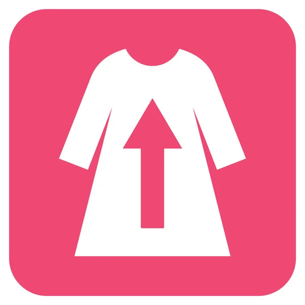 Снимите женское платье в квадрате векторной иконы — стоковый вектор