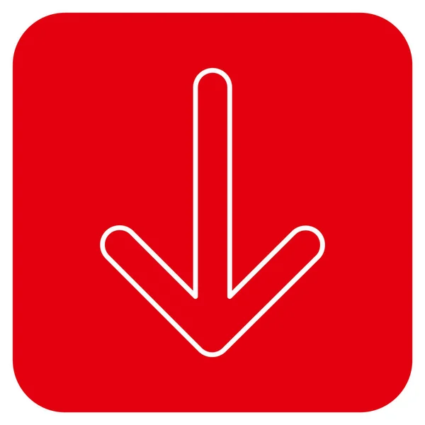 Strzałka w dół z płaskim kwadrat wektor ikona — Wektor stockowy