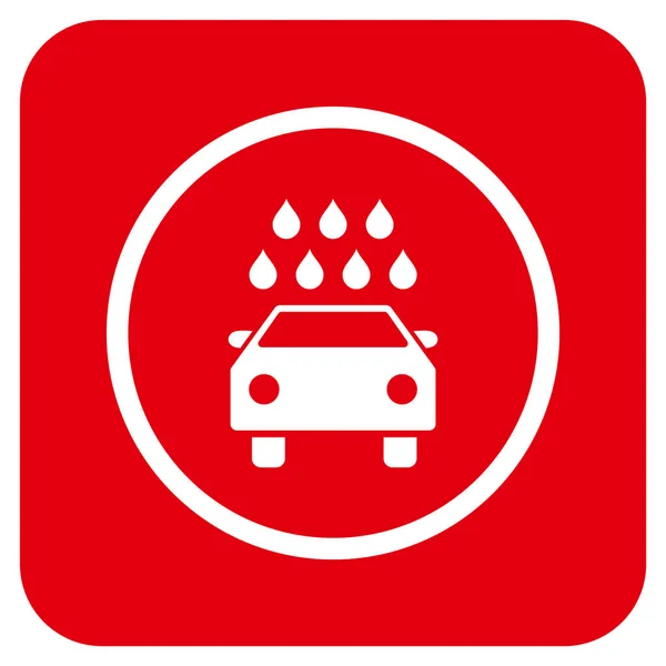 Icono de vector cuadrado plano de ducha de coche — Vector de stock