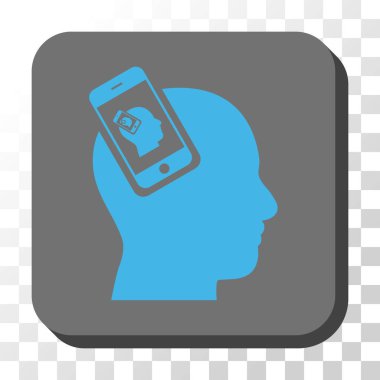 Smartphone kafa eklenti özyineleme yuvarlak kare vektör düğmesi