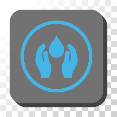 Su bakımı yuvarlak kare vektör düğmesi