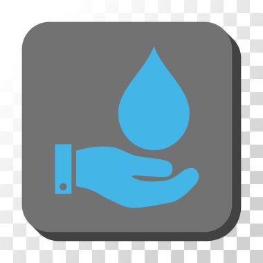 Su Servisi yuvarlak kare vektör düğmesi