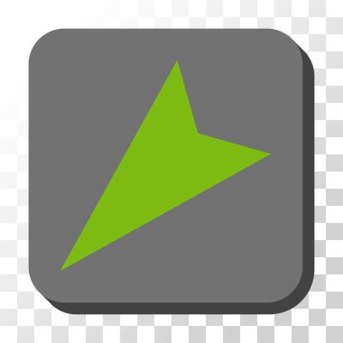 Kare vektör düğme ok ucu sol aşağı yuvarlanmış