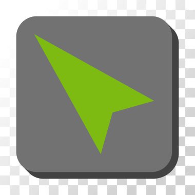 Kare vektör düğme ok ucu sol yukarı yuvarlanır