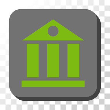 Banka Binası yuvarlak kare vektör düğmesi