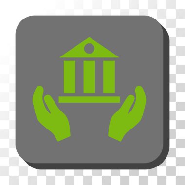 Banka hizmet yuvarlak kare vektör düğmesi