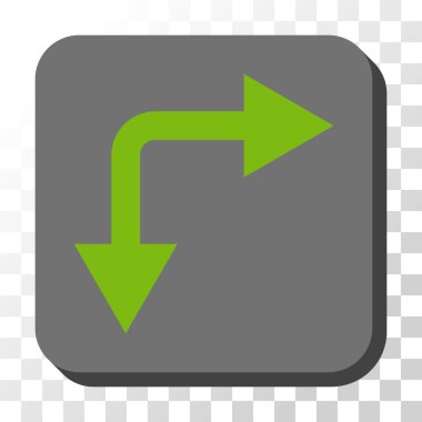 Bifurkasyon ok yuvarlatılmış kare vektör düğmesini basılı