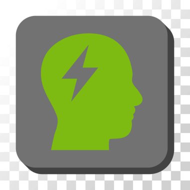 Beyin fırtınası yuvarlatılmış kare vektör düğmesi