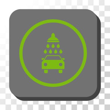 Araba duş yuvarlak kare vektör düğmesi