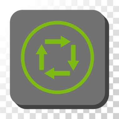 Dolaşım okları yuvarlak kare vektör düğmesi