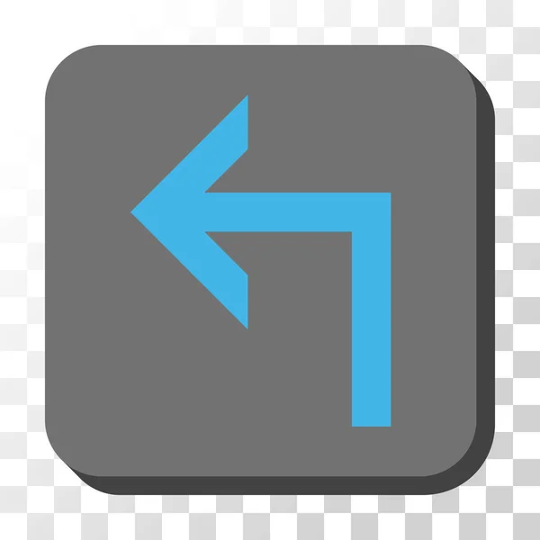 Turn Left afgerond vierkant Vector knop — Stockvector