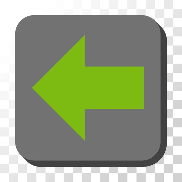 Seta esquerda arredondada botão vetor quadrado — Vetor de Stock