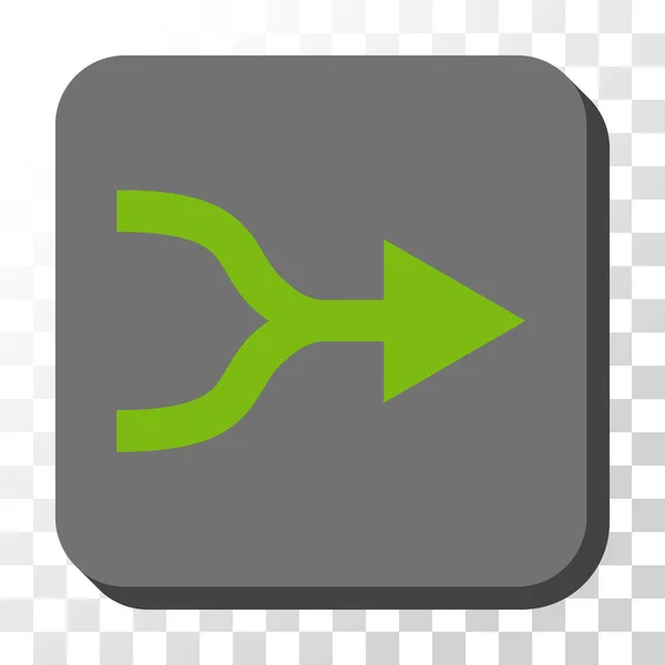 Combinar flecha derecha redondeada botón vectorial cuadrado — Vector de stock