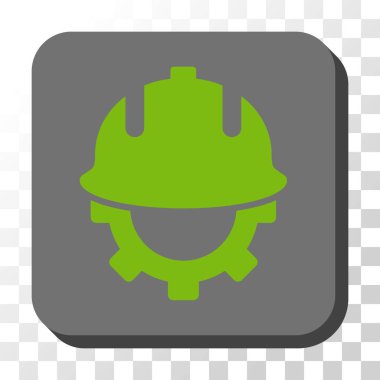 Geliştirme kask yuvarlak kare vektör düğmesi