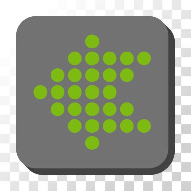 Noktalı ok sol düğme kare vektör yuvarlak