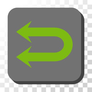 Kare vektör düğmesini çift sol ok yuvarlak