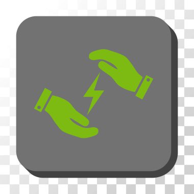 Elektrik kaynağı bakım el yuvarlatılmış kare vektör düğmesi