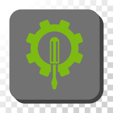 Mühendislik yuvarlatılmış kare vektör düğmesi