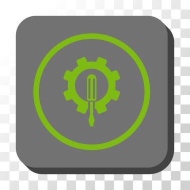 Mühendislik yuvarlatılmış kare vektör düğmesi