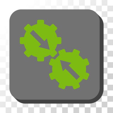 Dişli Tümleştirme yuvarlak kare vektör düğmesi