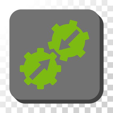 Dişli Tümleştirme yuvarlak kare vektör düğmesi