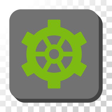 Dişli yuvarlak kare vektör düğmesi