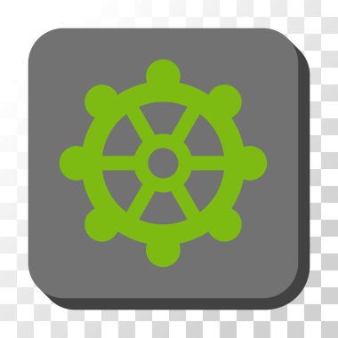 Dişli yuvarlak kare vektör düğmesi